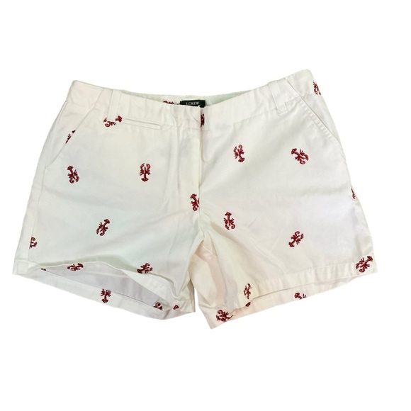 J Crew White Shorts w/ Lobsters Size 4 - Picture 1 of 7